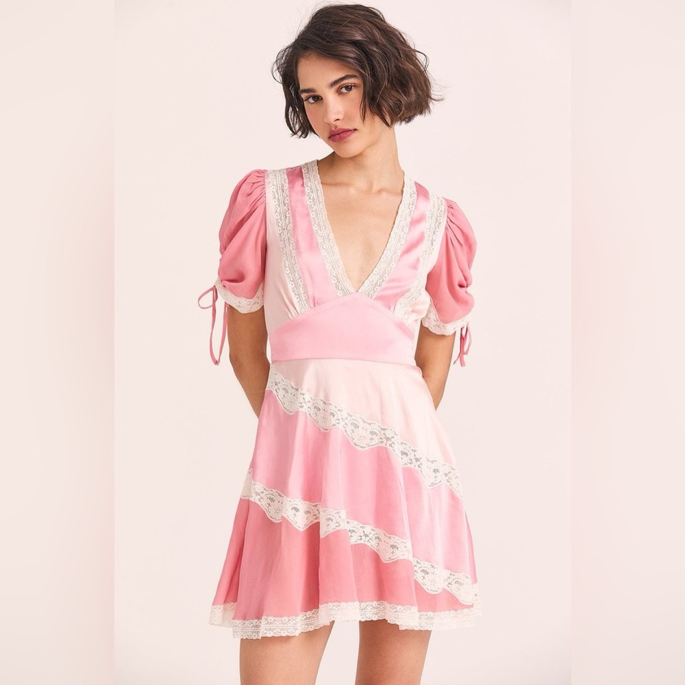 NWOT!!! LoveShackFancy Karlina Dress- Pastel Pink Colorblock